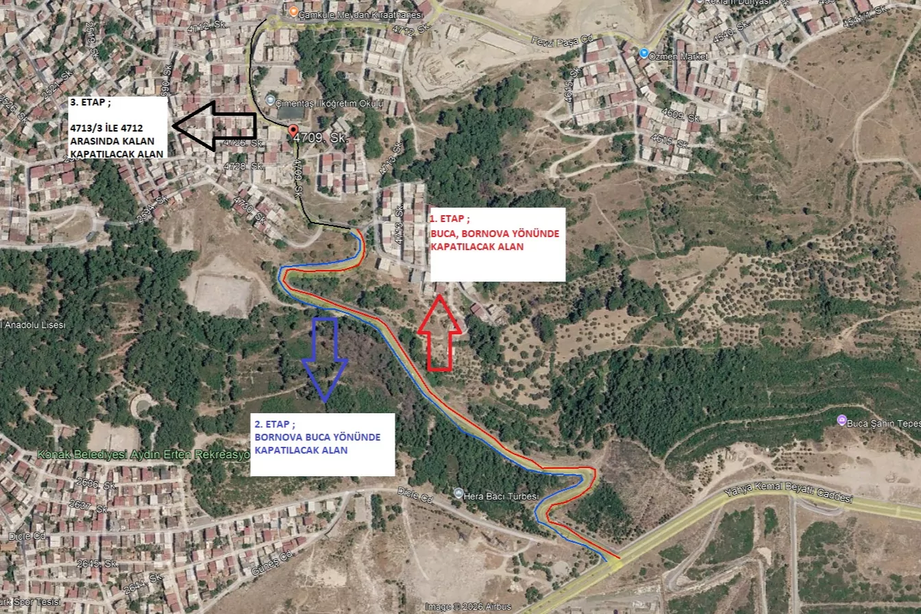 İzmir’de Buca-Bornova Hattında Şahin Tepesi Yolu Yenileniyor