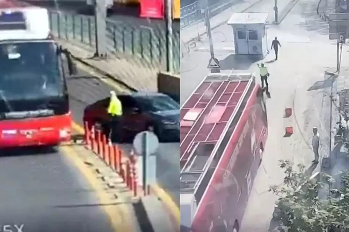 “Dur” İhtarına Uymadı, Otobüsü Üzerlerine Sürdü
